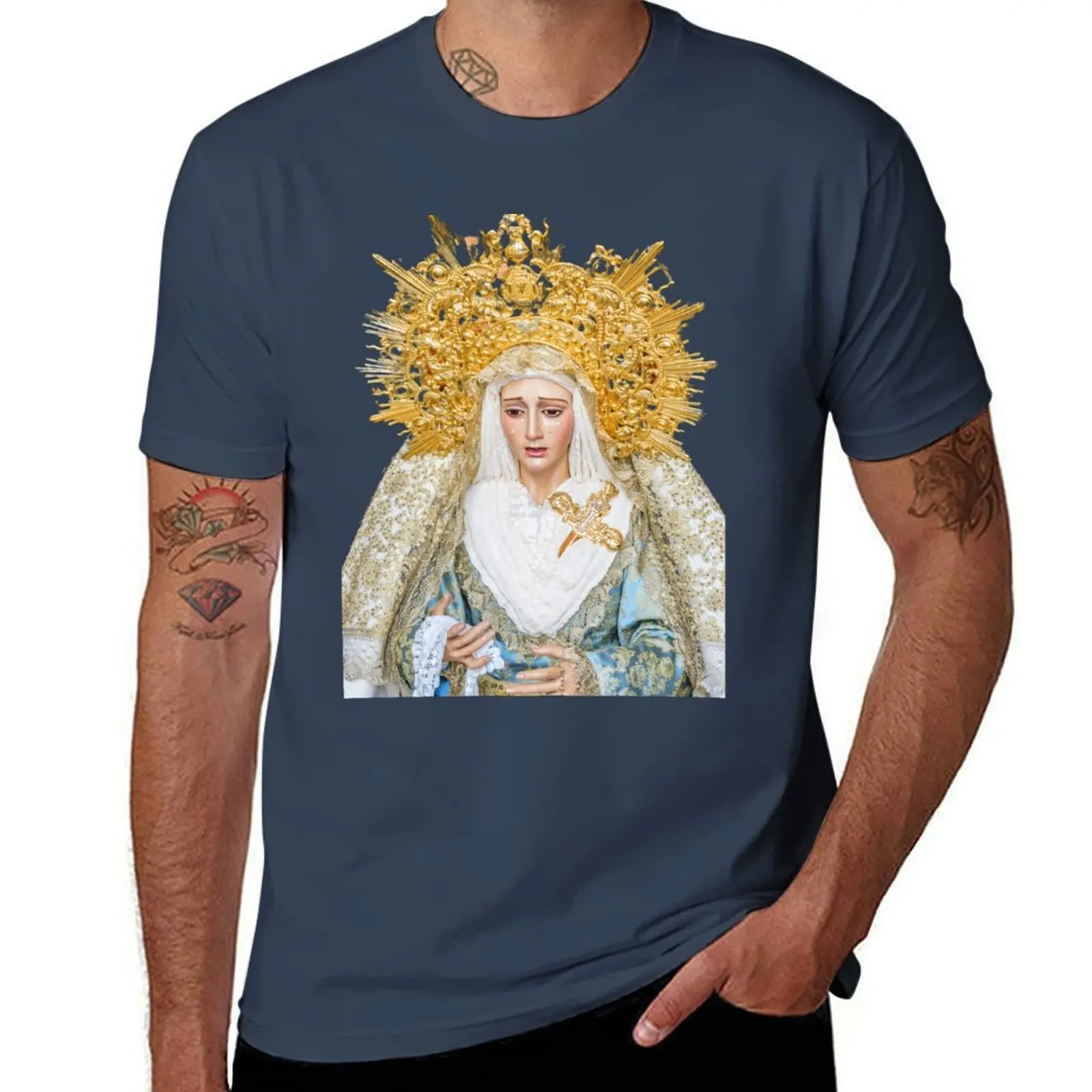 Virgin Mary Mother of Jesus Madonna T-Shirt Work Duty Casual T-Shirt
