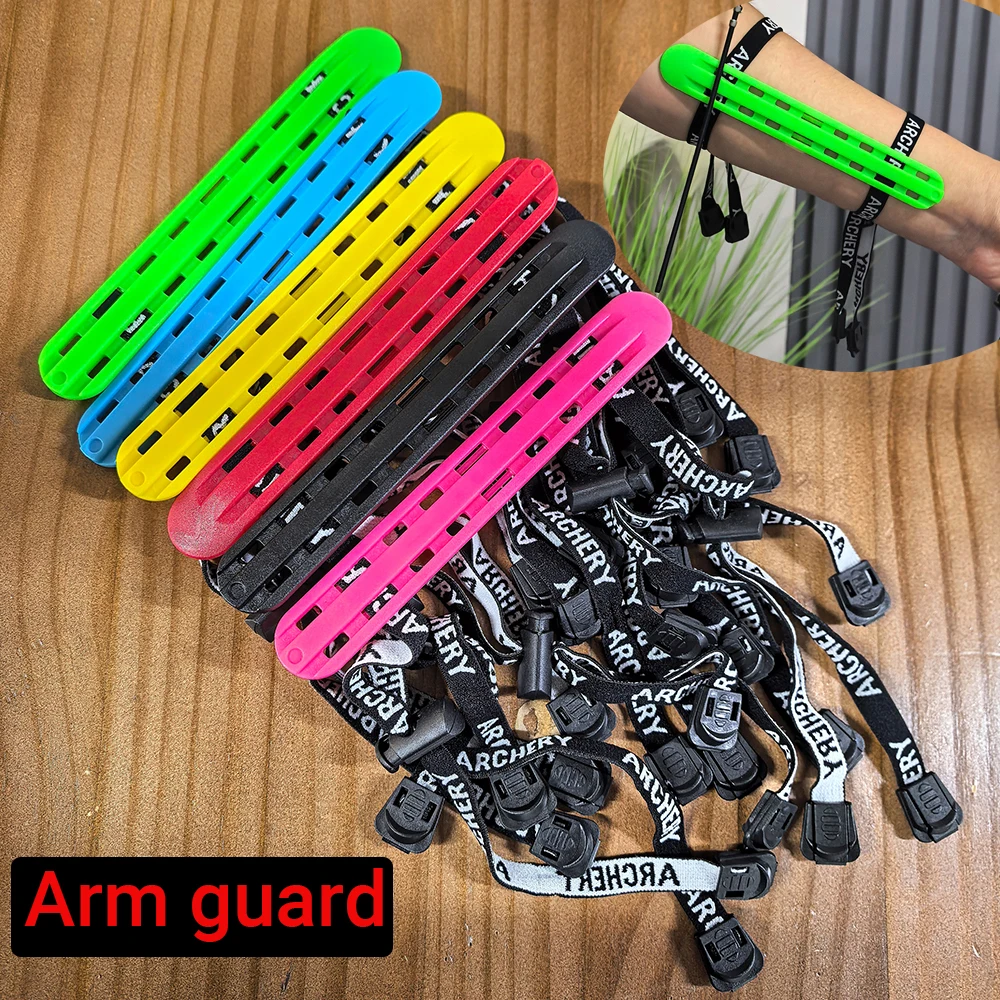 

Portable Archery Arm Guard Beginner Adjustable Forearm Protector Safety Gear for Recurve Bow Hunting Training 6 Color Options