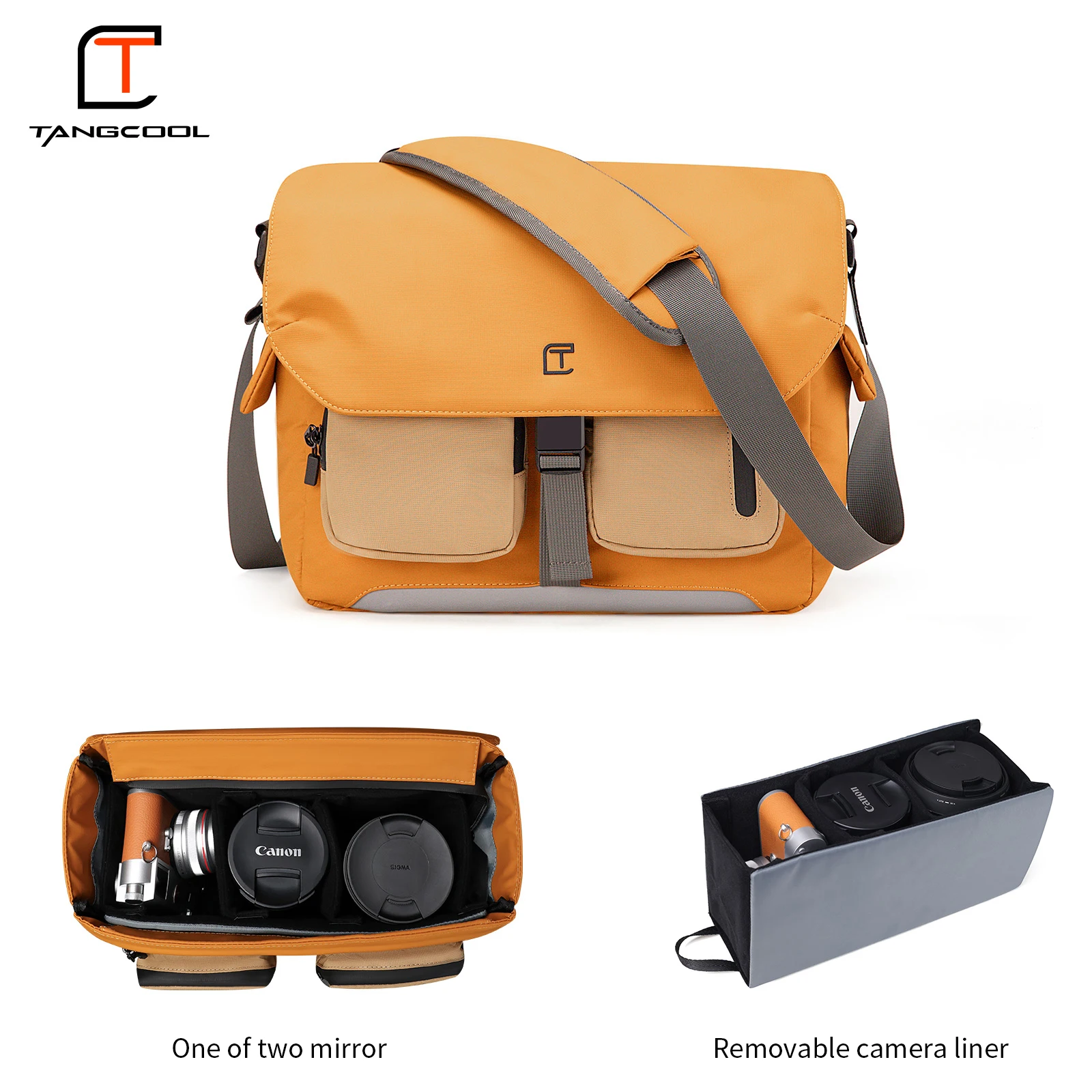

Сумка для фотоаппарата TANGCOOL, водонепроницаемая сумка через плечо, портативная сумка для фотографии со съемным вкладышем для мужчин и женщин