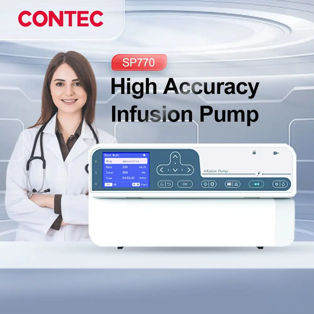 

Contec Portable SP770 Infusion Pump Real-Time Automatic Infusion audible alarm bubble pressure monitor Alarm Hospital