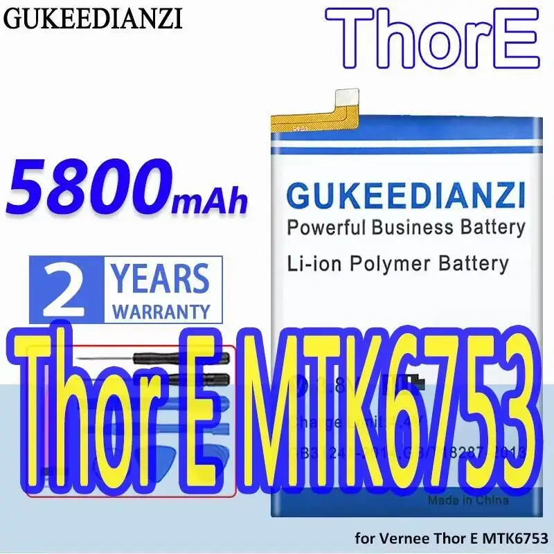 

Долговечный аккумулятор Thore 5800 мАч для мобильного телефона Vernee Thor E MTK6753