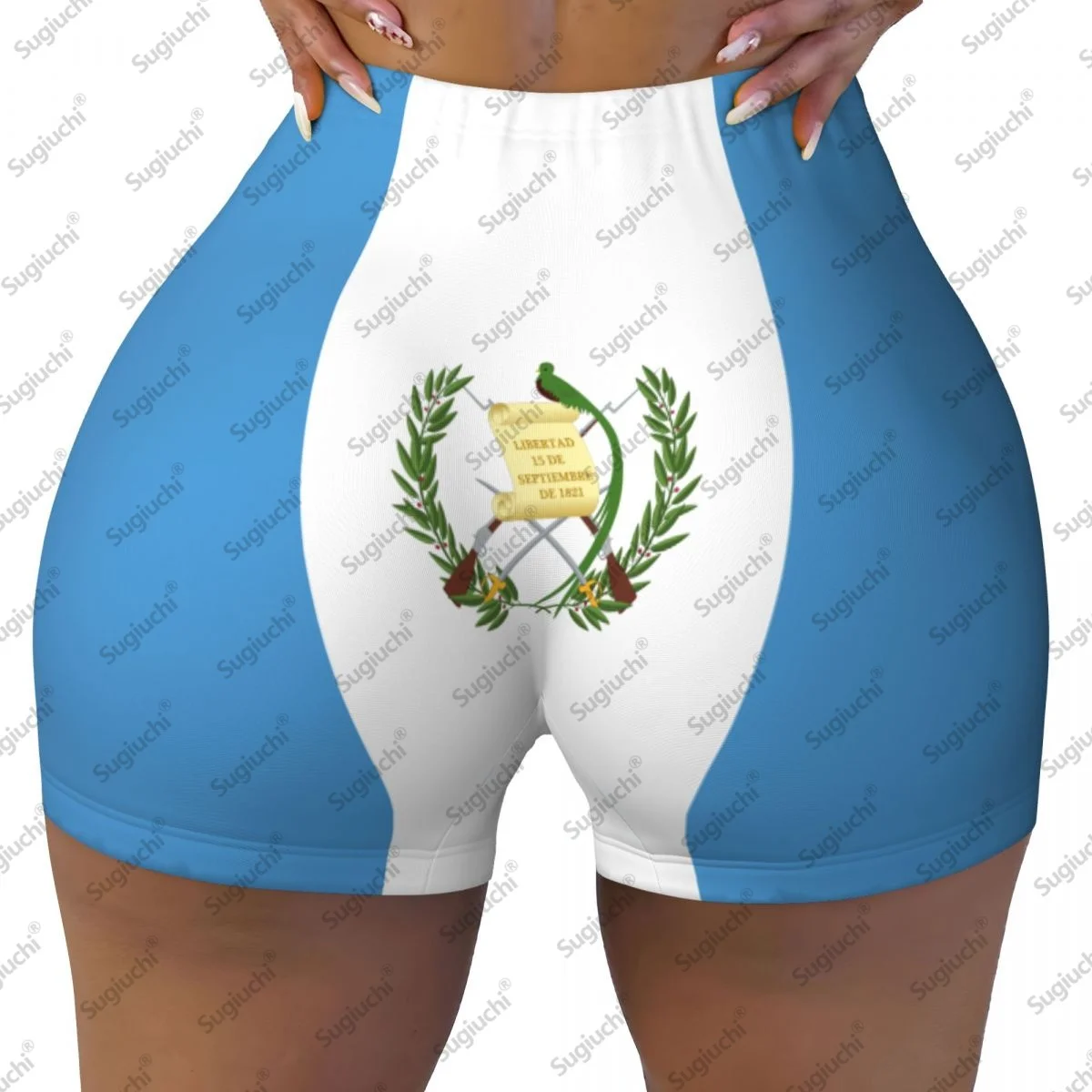 

2026 шорты для йоги с флагом Гватемалы для женщин, шорты для тренировок, подтяжки ягодиц, с высокой талией, шорты для бега в тренажерном зале