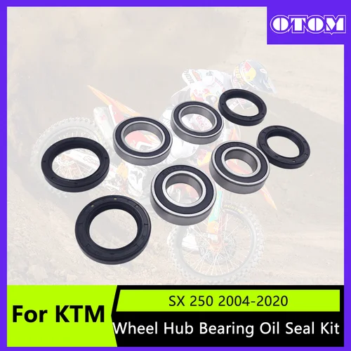 Imagen 1 del producto Juego de 2 Sellos de Rodamiento de Rueda de Motocicleta para KTM EXC SX XCF SMR HUSQVARNA TE FC FE TX FS, Juego de Rodamientos de Rueda Delantera y Trasera