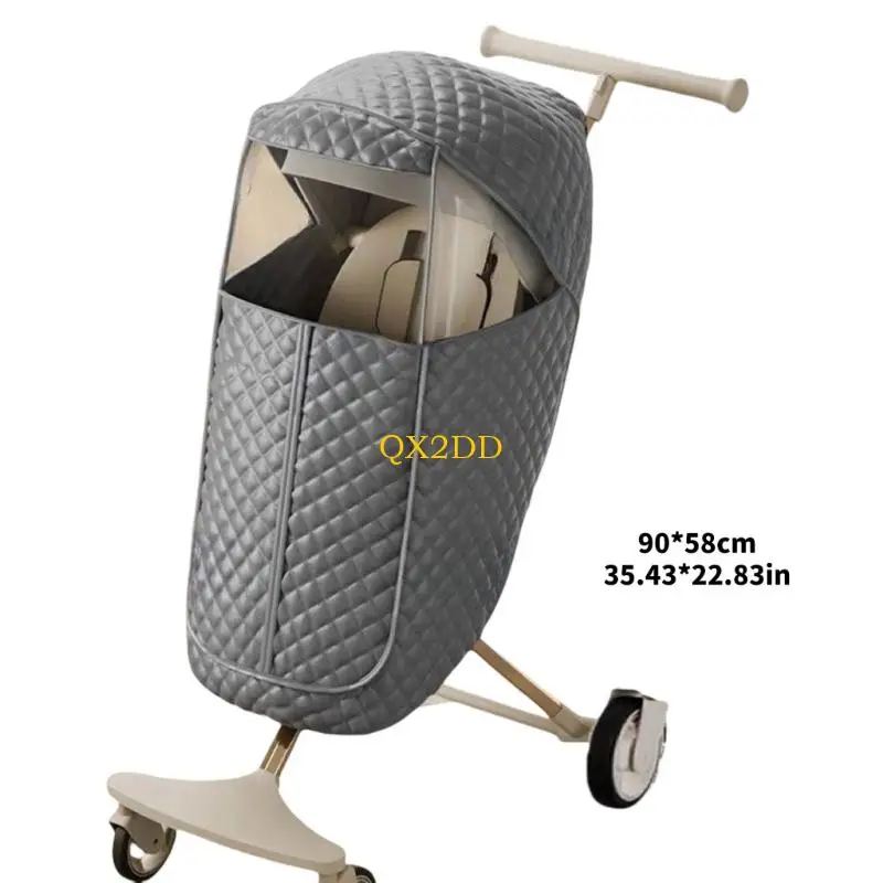 غطاء المطر QX2D مقاوم للرياح لفحص الأطفال Clear View Panel Sunshades وخطاف آمن لحماية الموسم