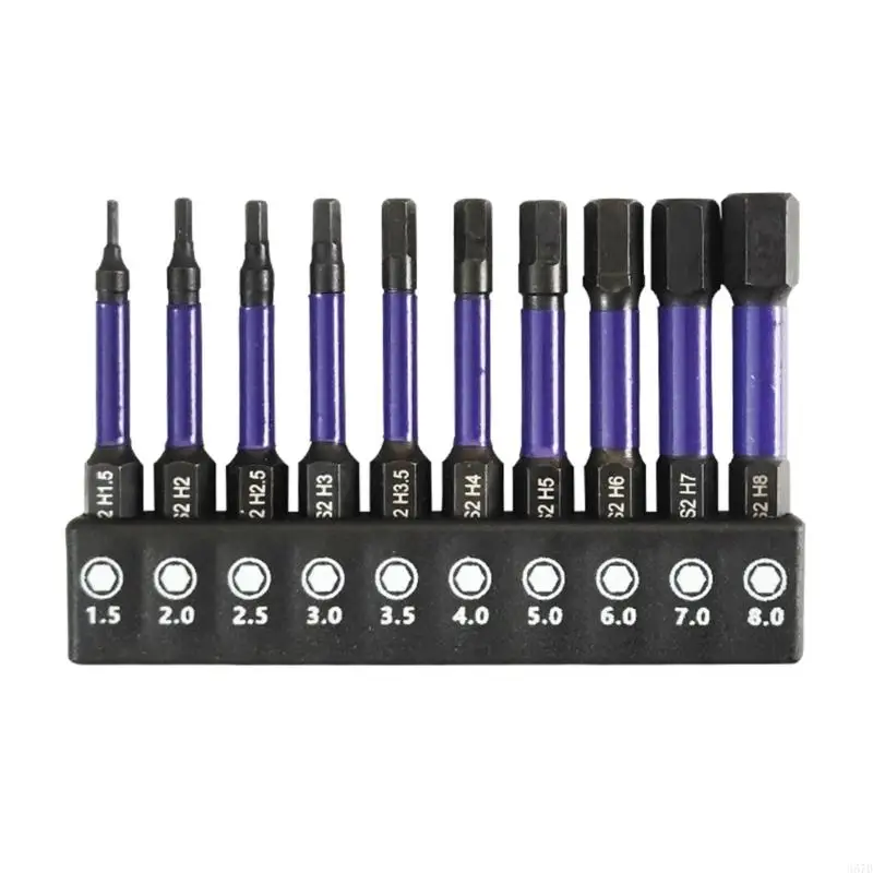 920L 10Pcs Allen Wrench Drill Bit Set Impact Head Screwdriver Bit Set 1/4 Inch Shank Bit Christmas Gifts