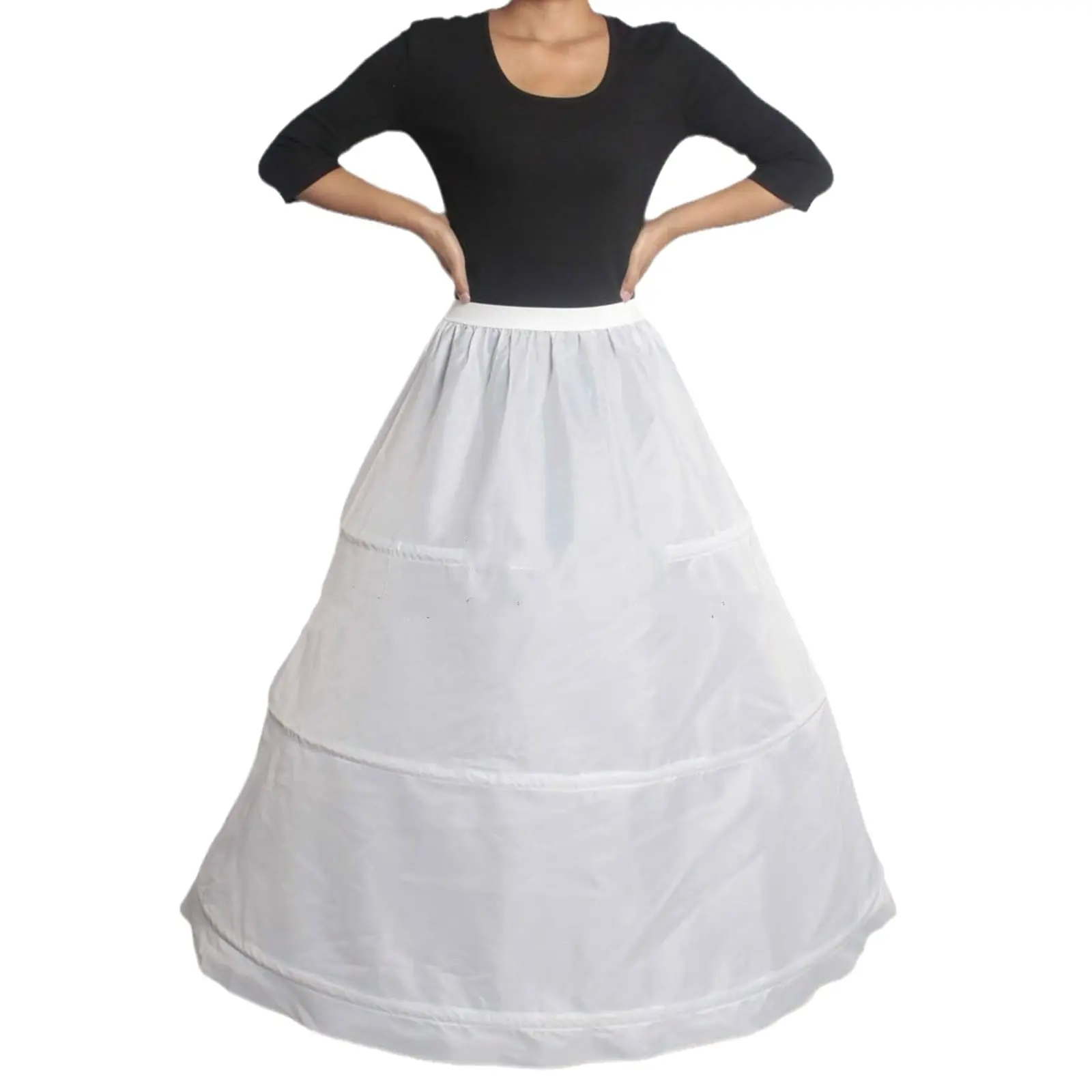 ผู้หญิง Crinoline Petticoat สีขาว Hoop กระโปรง Ball ชุด Slips Underskirt สำหรับงานแต่งงานชุดเจ้าสาว