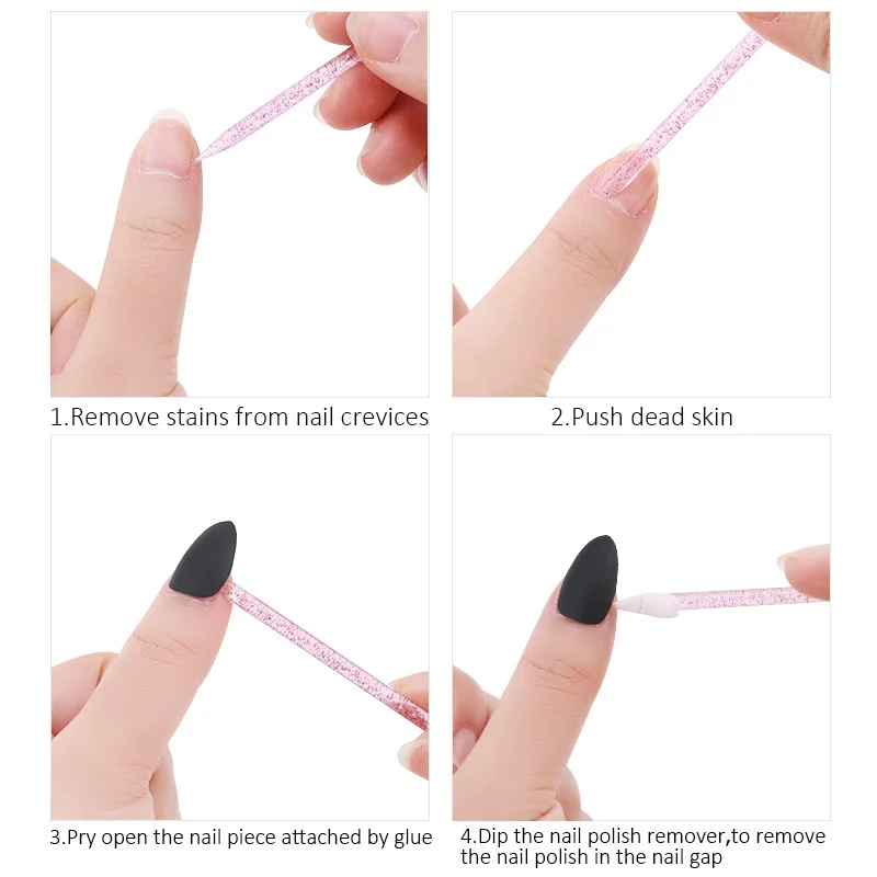100/50pcs Nail Art Nagel hauts chieber wieder verwendbarer Double End Crystal Stick profession elles Nagel haute ntfernungs werkzeug Maniküre Nagel zubehör – Detail 4
