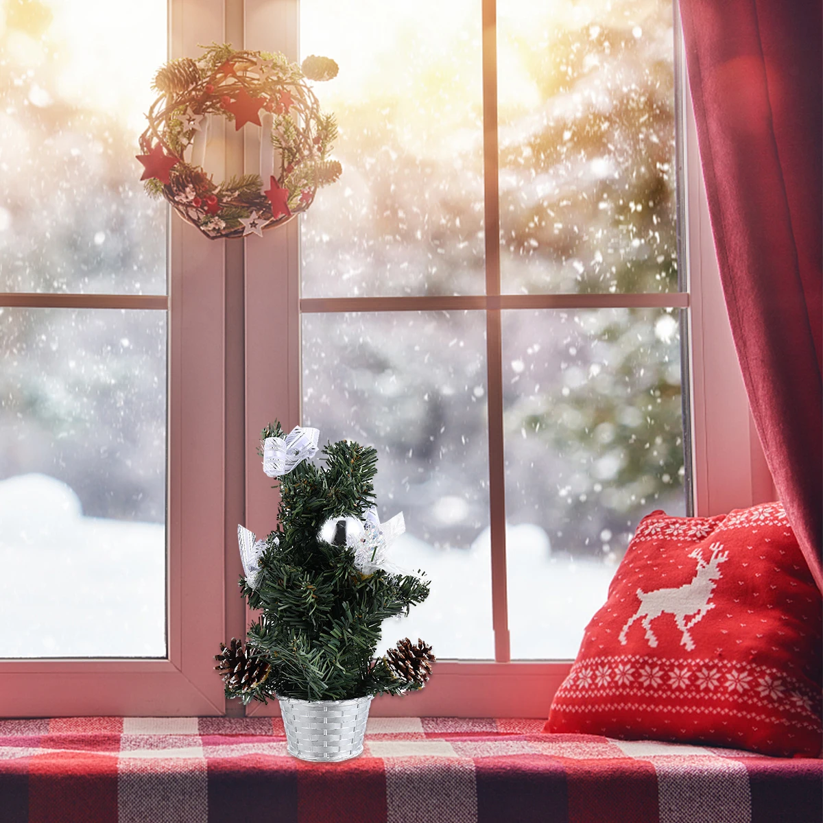 

1Pcs Mini Christmas Tree Adornment Compact Decorative Festival Ornament for Home Party Desktop Xmas Decor Christmas Adornment