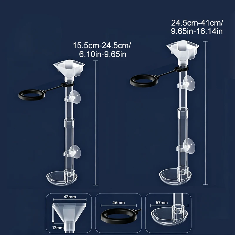 Acrylic Aquarium Fish Feeder Transparent Tube Telescopic Multifunctional  Fish Tank Food Dispenser with Feeding Ring