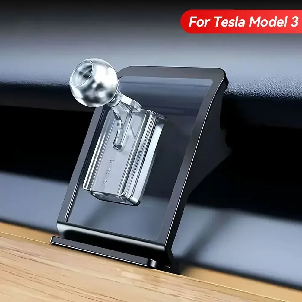 17mm Bracket Base for Tesla Model 3 Highland 2023-2024 Soft Adhesive Flexible Movable 360 Degree Rotation Car Phone Holder Base