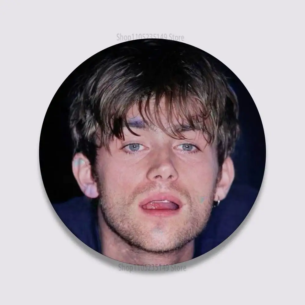 I Love D-Damon Albarn Pins 58mm Cute Cartoon Badge Handmade Brooches for Backpack Accessories Jewelry Gifts