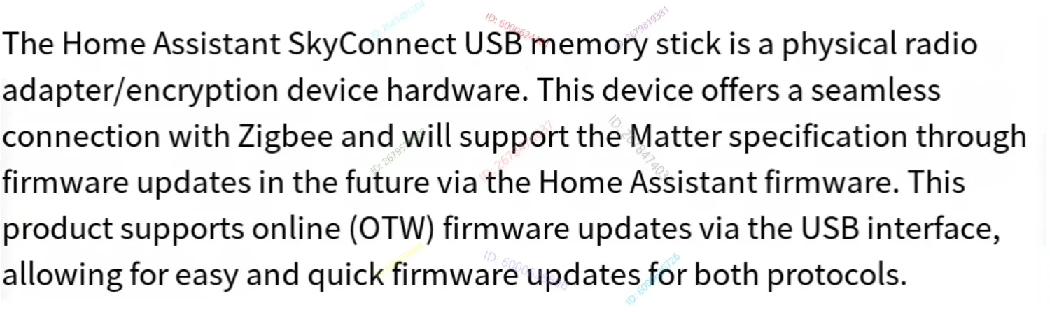 Smart Home USB ZigBee Adapter ConnectZBT-1, Skyconnect Wireless USB Stick