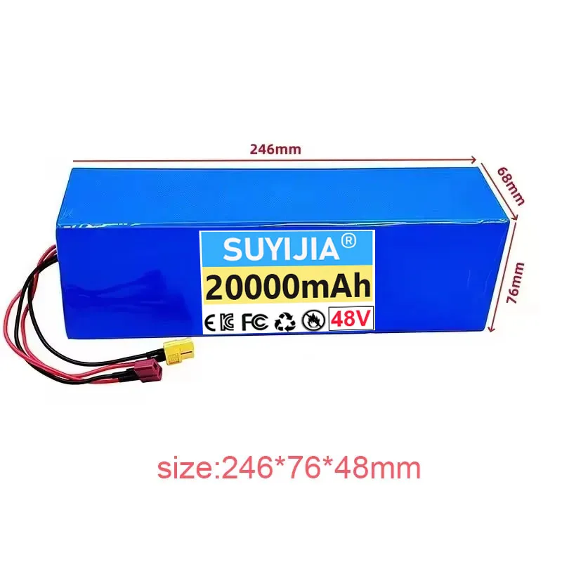 48V 20AH High Power 500W 13S4P Configuration 18650 Lithium Battery Scooter Batteries 54.6V 20000mAh Rechargeable Battery Pack