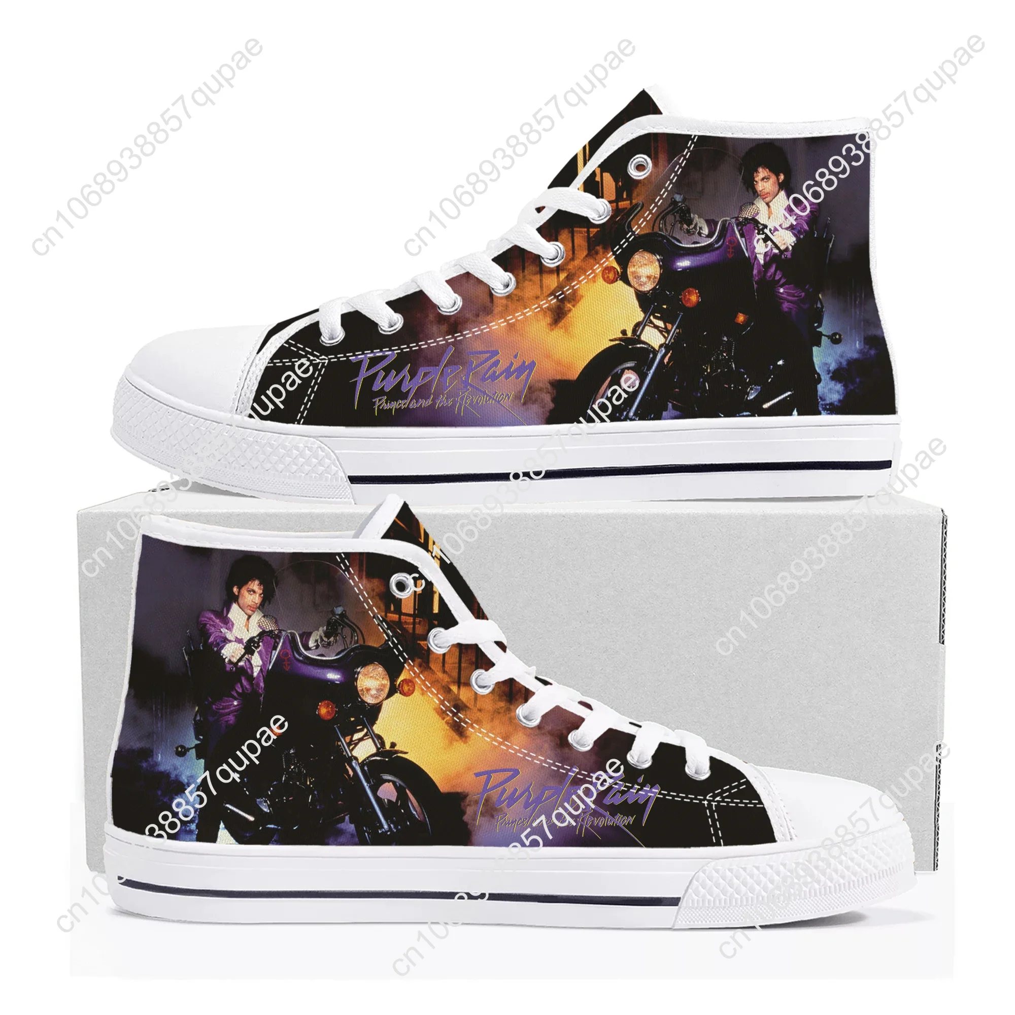 Prince Rogers Nelson Singer High Top High Quality Sneakers Mens Womens Teenager Canvas Sneaker Casual Couple Shoes Custom Shoes