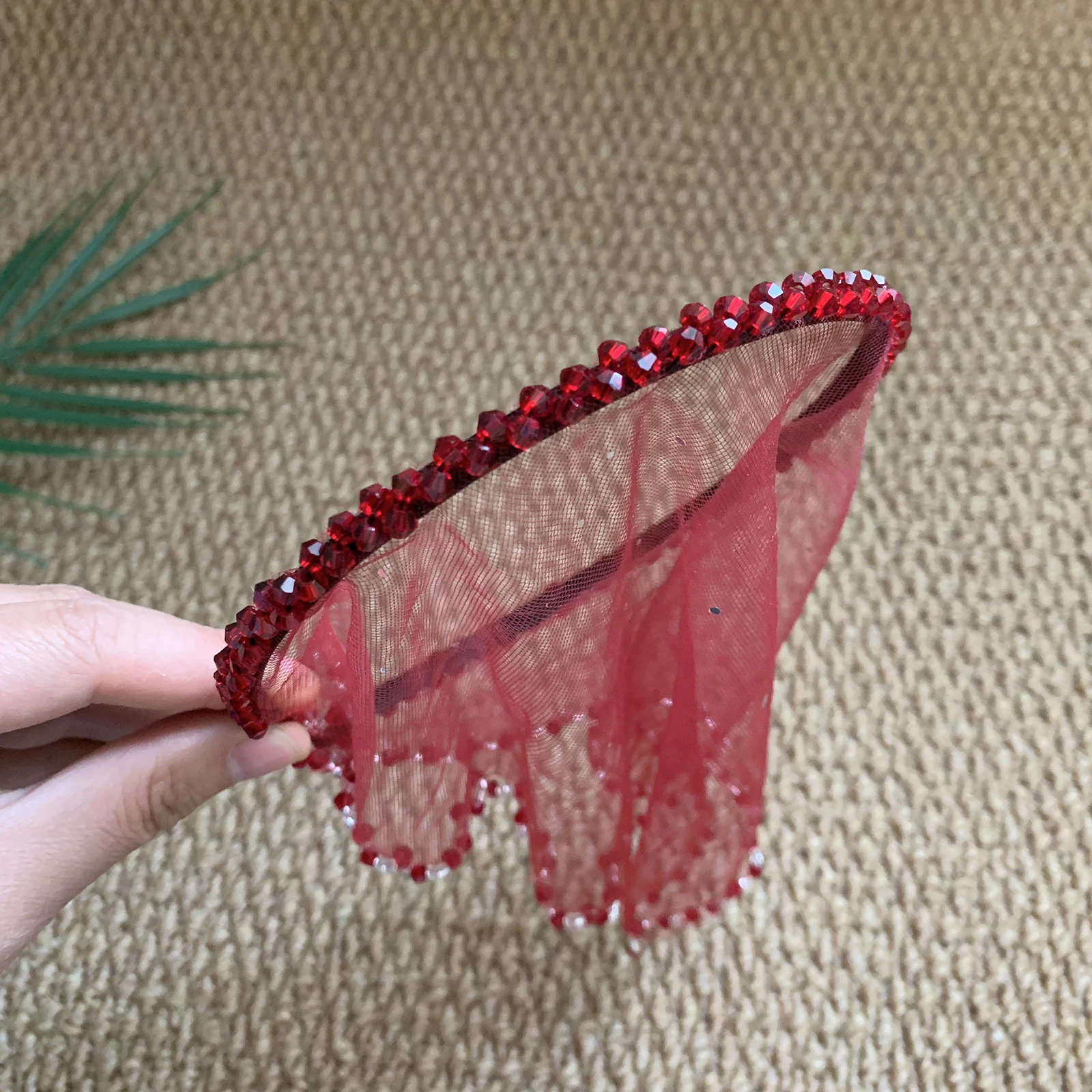 Lace Mesh Headband, Pastoral Style Photo Headwear, Summer Head Wrap Hair Band, Women's Beach Hair Accessory SA141 - view 2