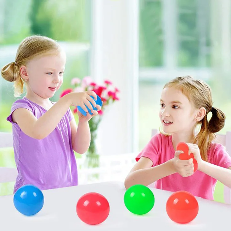 Novelty Funny Glow-in-the-dark Sticky Wall Ball Fun Sticky Ball Children Decompression Venting Toy Colorful Air Balloons Toys