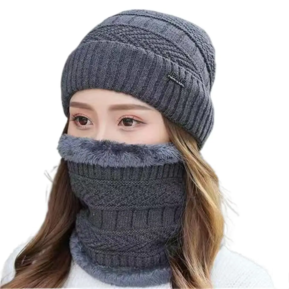

Winter Soft Thermal Knitted Hat Beanie Hat Scarf Neck Scarf Cap Balaclava