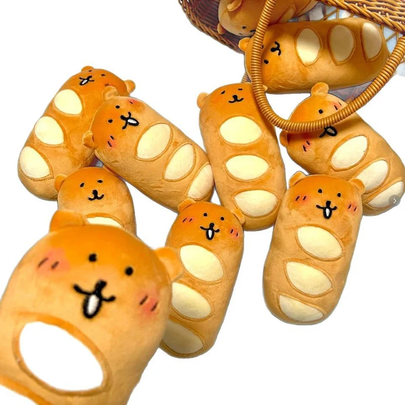 1 szt. Uroczy breloczek pluszowy w kształcie misia-chleba, miękka zawieszka z kreskówki do kluczyków samochodowych, dekoracja plecaka, prezent dla dziecka