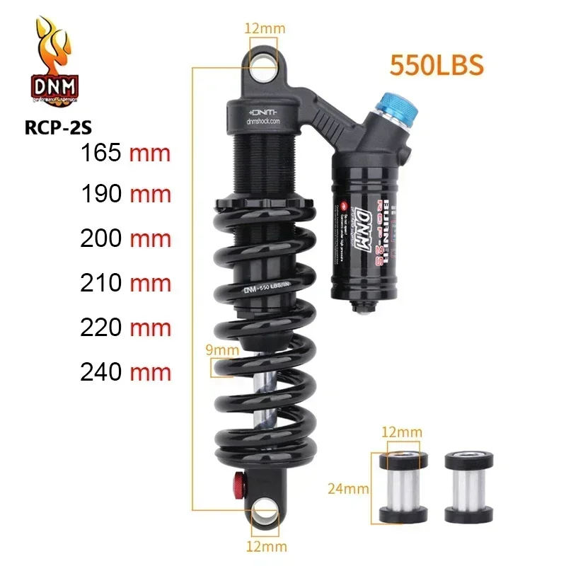 For DNM BURNER RCP2S Rear Shock 190-265mm Rebound Compression Preload Downhill For Bike Motorcycles Parts Bicycle Shock