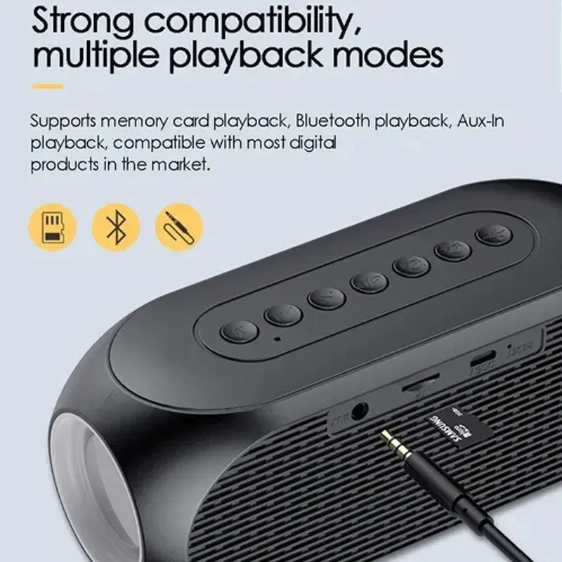 Alarm Clock Portable Bluetooth Speaker Radio FM Subwoofer Wireless Sound Box Music Mini Woofers Caixa De Som Coluna Lamp Bocina