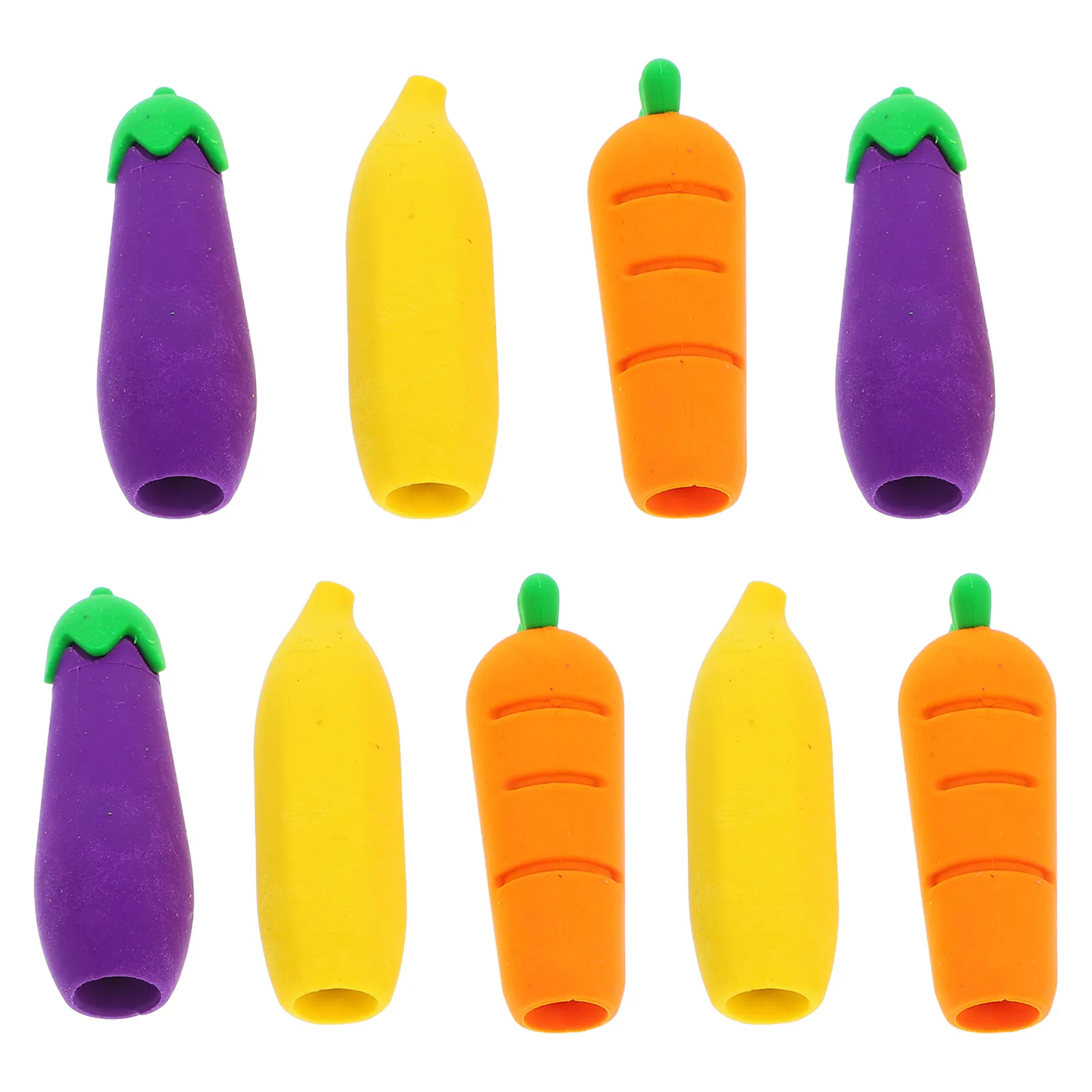 

9pcs Cute Pencil Hat Cartoon Tip Cover Erasers Soft Rubber Drawing Accessory Pencil Extenders Stationery School Supplies