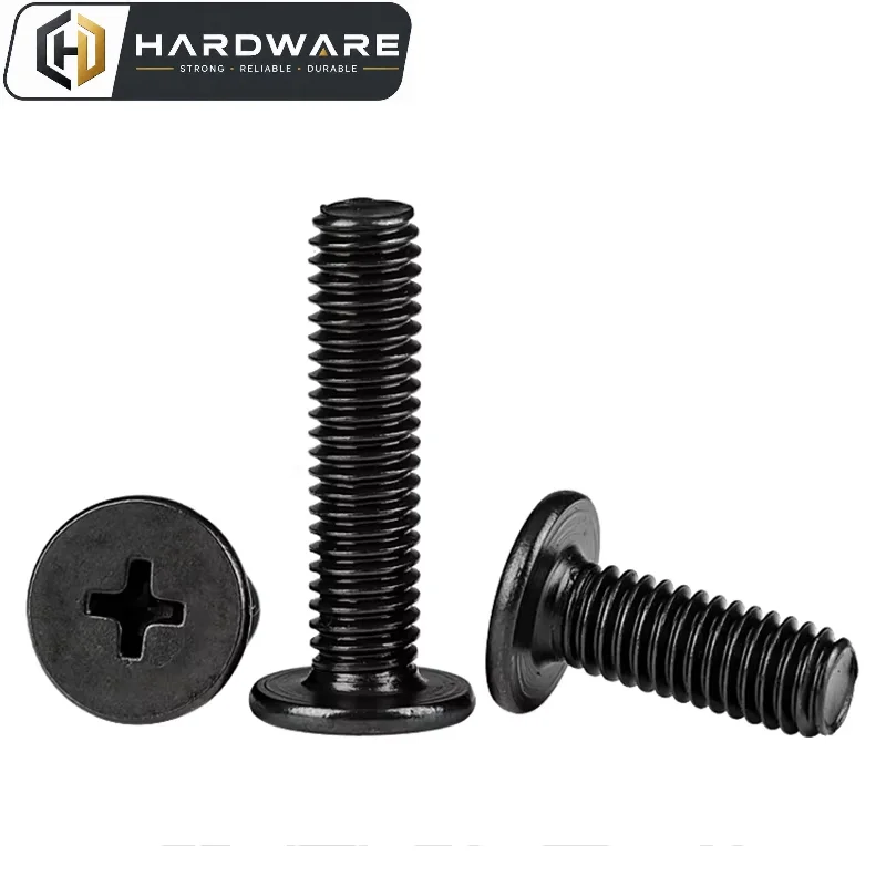 10/ 20/ 50pcs Black 304 Stainless Steel Cross Phillips Ultra Thin Flat Wafer Head Screw CM M1.6 M2 M2.5 M3 M4 M5 M6 for Laptop