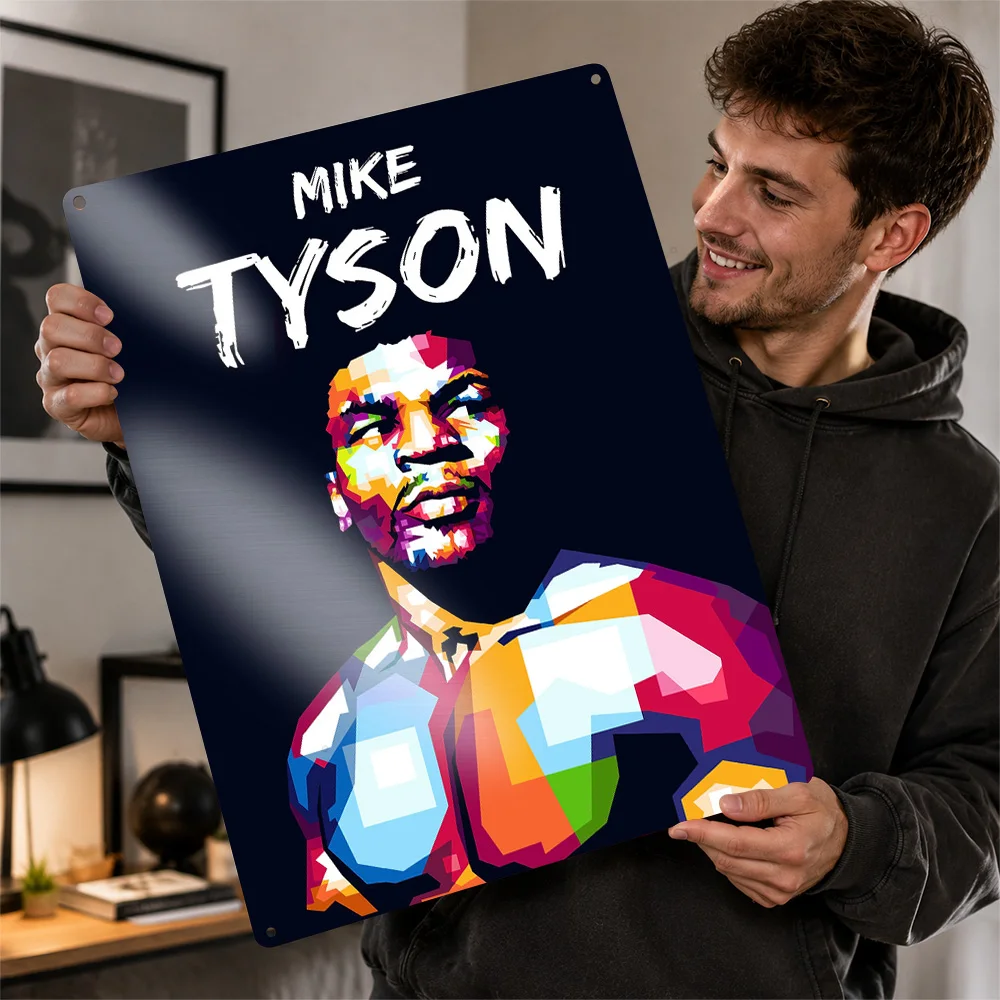Mike Tyson Poster Athletic Wall Art Personalized Vintage Metal Tin Sign for Sports Room Man Cave Gym Home Decor Fan Gift Plaque