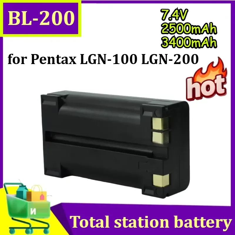 7.4V 2500mAh 3400mAh Replacement Battery for Pentax LGN-100 LGN-200 BL-200 10002 GPS RTK Host Survey Instrument