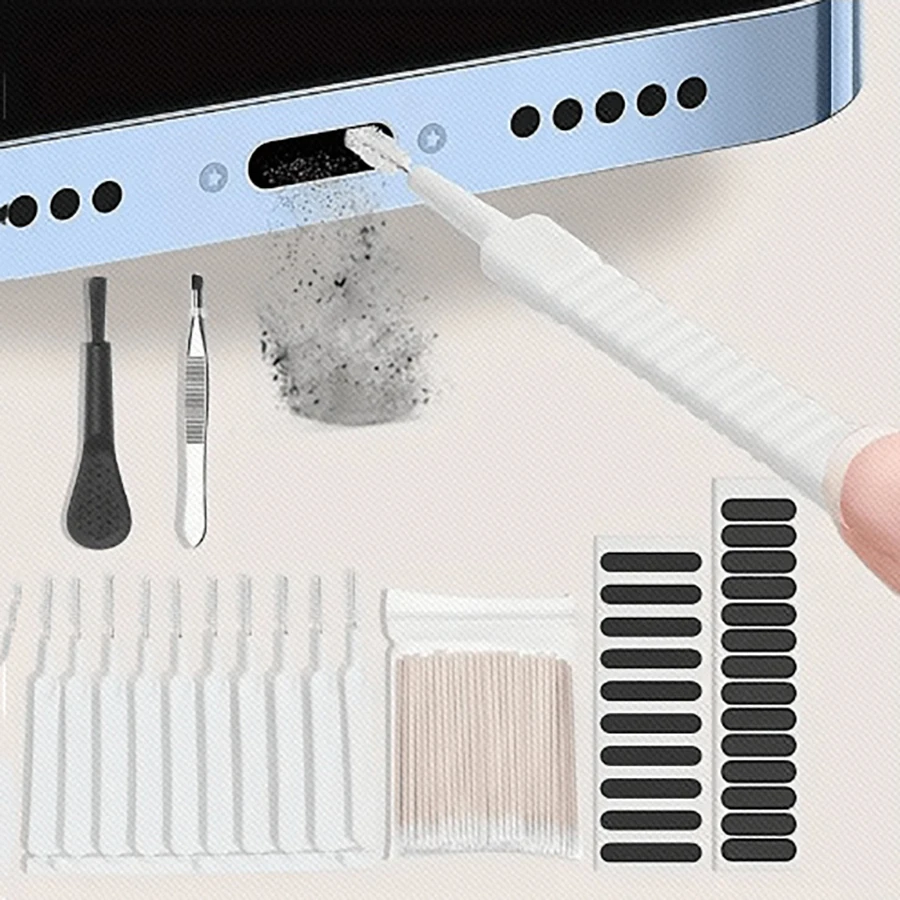 86Pcs/1Set Universal Mobile Phone Cleaning Brush Speaker Port Dust Mesh Dust Removal Cleaner Tool Kit  For iPhone Samsung Xiaomi