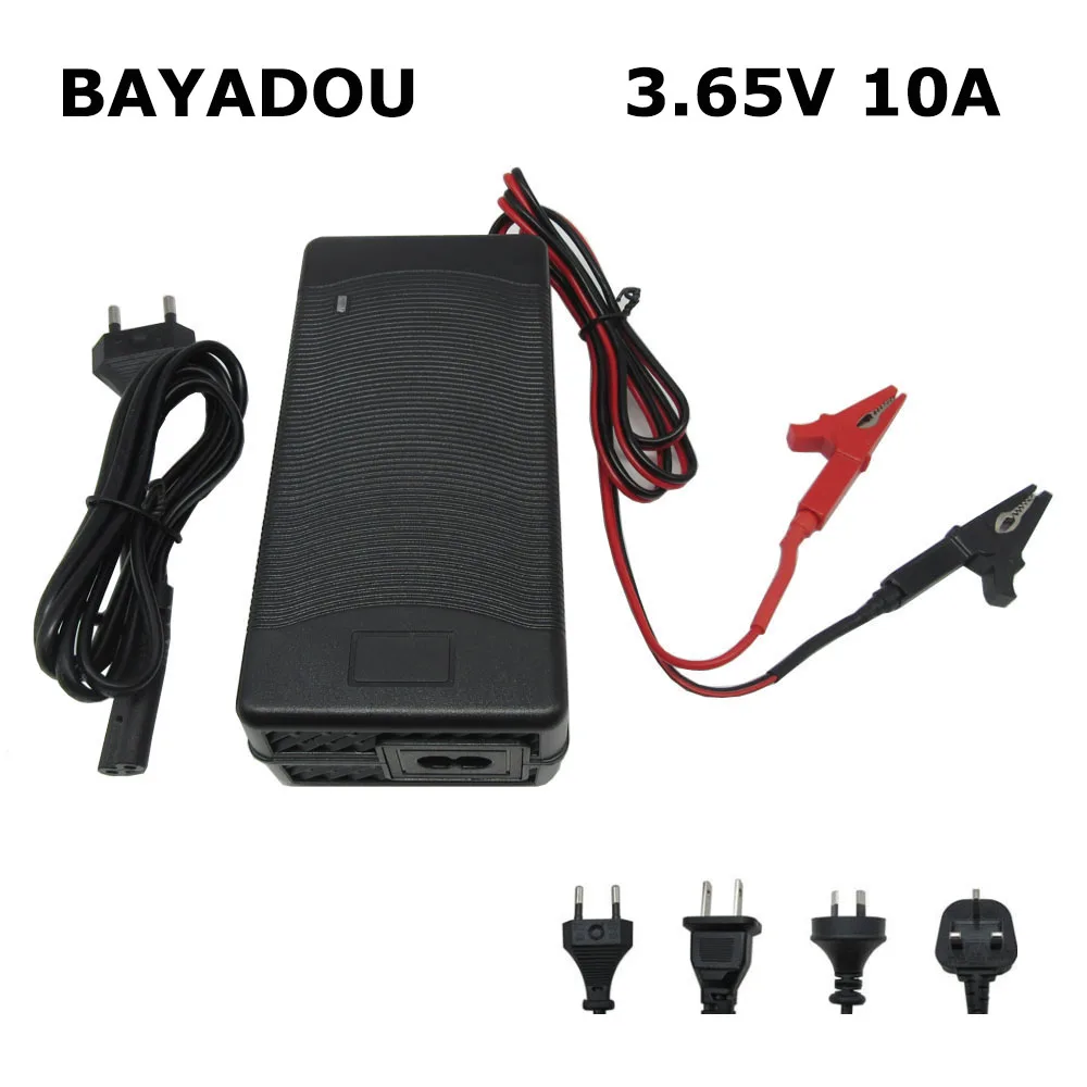 3.65V 10A Lifepo4 Fast Charger 1S 3.2V 3.3V LFP Energy Storage Solar Iron Phosphate RV Battery Cell Smart Charger Alligator Clip