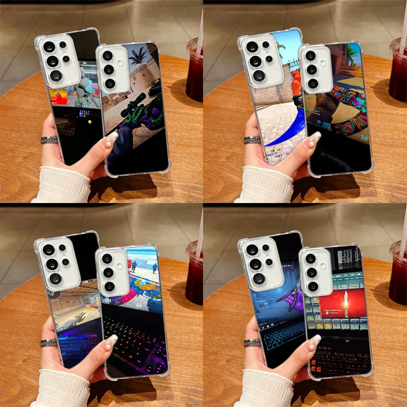 Game CS GO 2 CS2 Phone Case For Samsung S26 Ultra S25 Edge Galaxy S23 S21 S20 S24 FE S22 Plus S26FE S25FE TPU Cover Clear Shell
