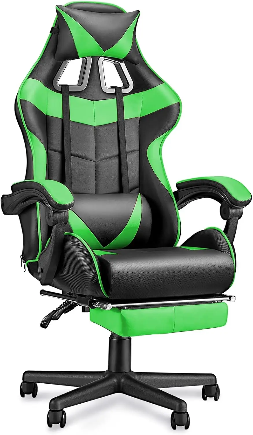 Huracan Gaming Chair with Footrest, Ergonomic Computer Chair Lumbar Support, Adjustable High Back Recliner for Adults, Racing Style Video Gaming Chairs, for Home Office Streaming