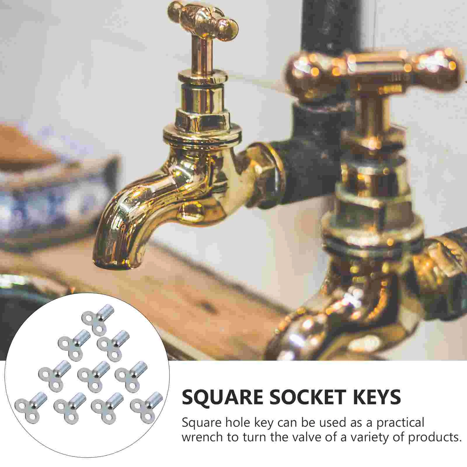 10 Pcs Vent Plumbing Bleeding Key Square Socket Keys Air Purge Valve Faucet Radiator Zinc Alloy Wrench