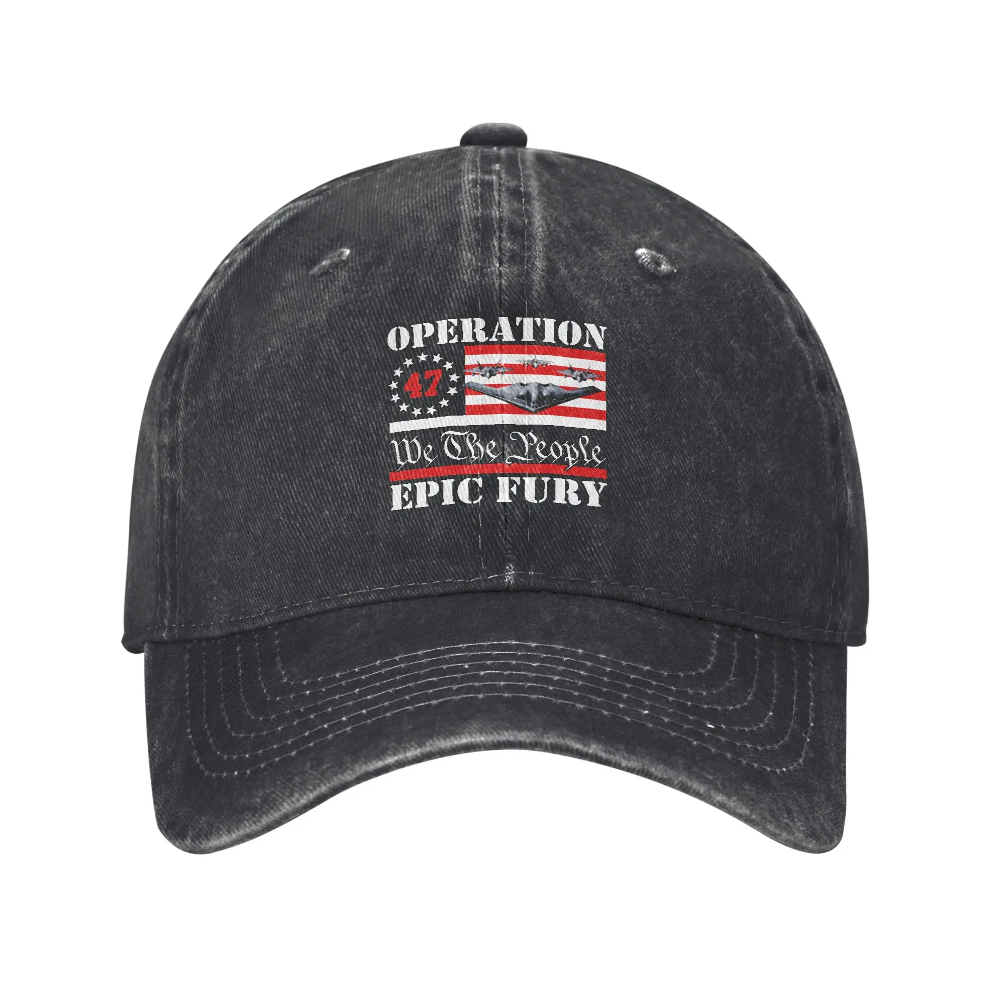 

Operation Epic Fury Baseball Cap Sun Kpop Rock Sunscreen Washed Hip Hop Hats Unisex-Teens Fashion Custom DIY Baseball Caps