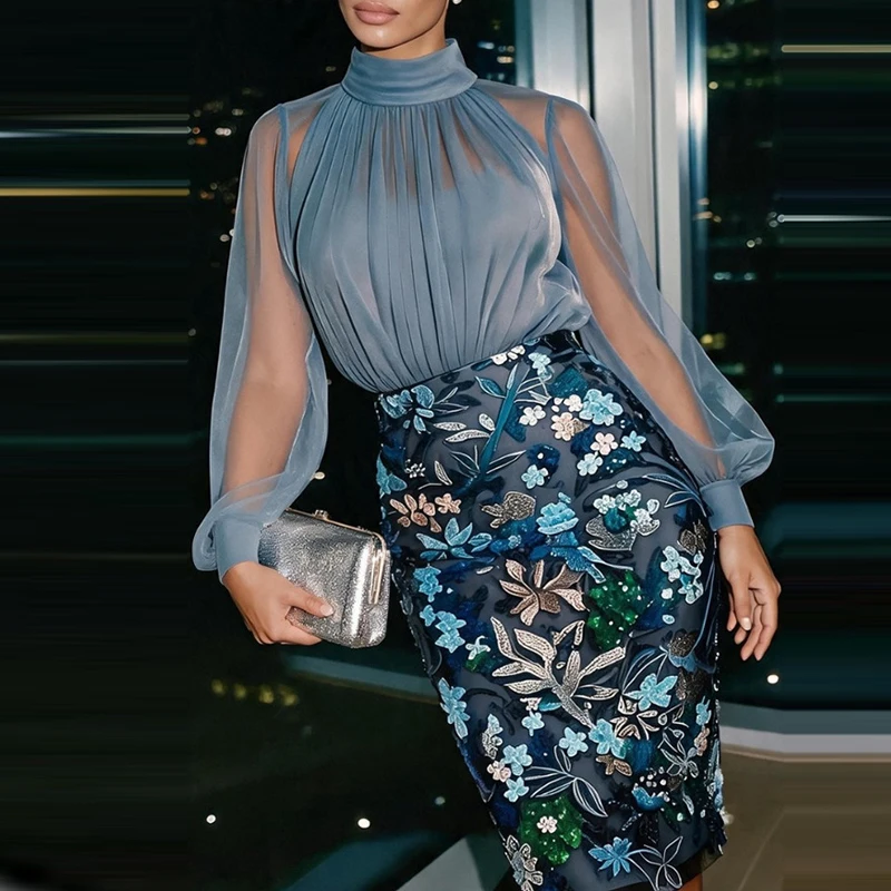 Ensemble élégant composé d’une - Midi Skirt Floral avis et prix