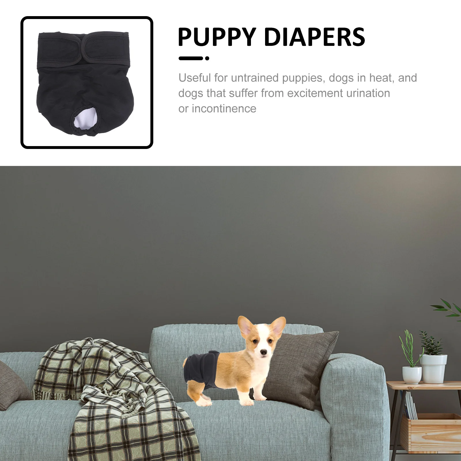 

Washable Dog Diapers Pet Sanitary Diaper Reusable Puppy Diaper Pant for Dogs in Heat Excitement Urination Incontinence Control