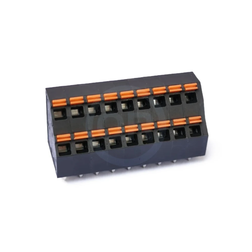 (10 pcs) KFM736H 5.0mm Pitch 5.0mm Double Row PCB Terminal Block Press Spring KF736H FS2.5 2-24Pin