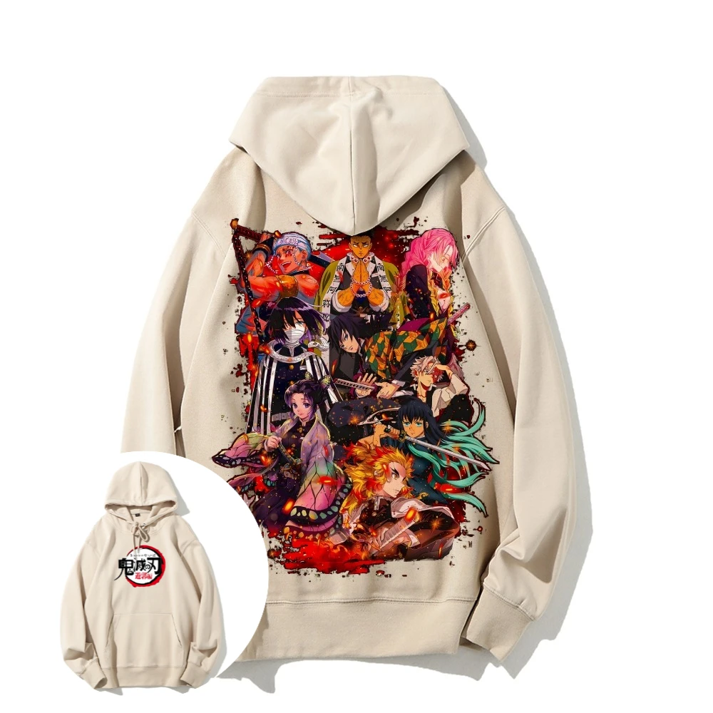

Demon Slayer Cotton Unisex Anime Hoodie Men Women Sweatshirt Pullover Oversized Streetwear Casual Y2k Clothes Autumn Winter New