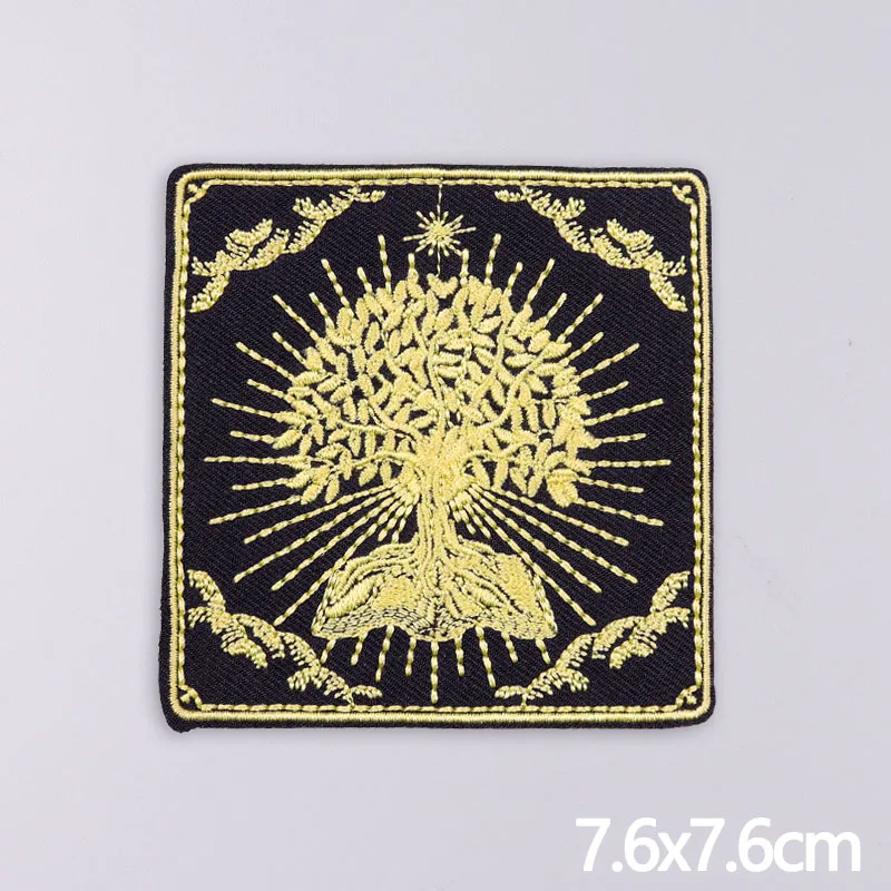 Drzewo życia Tarot łatka haftowana żelazko na naszywki na ubrania naszywki termosamoprzylepne na ubrania DIY aplikacja do szycia/topliwe