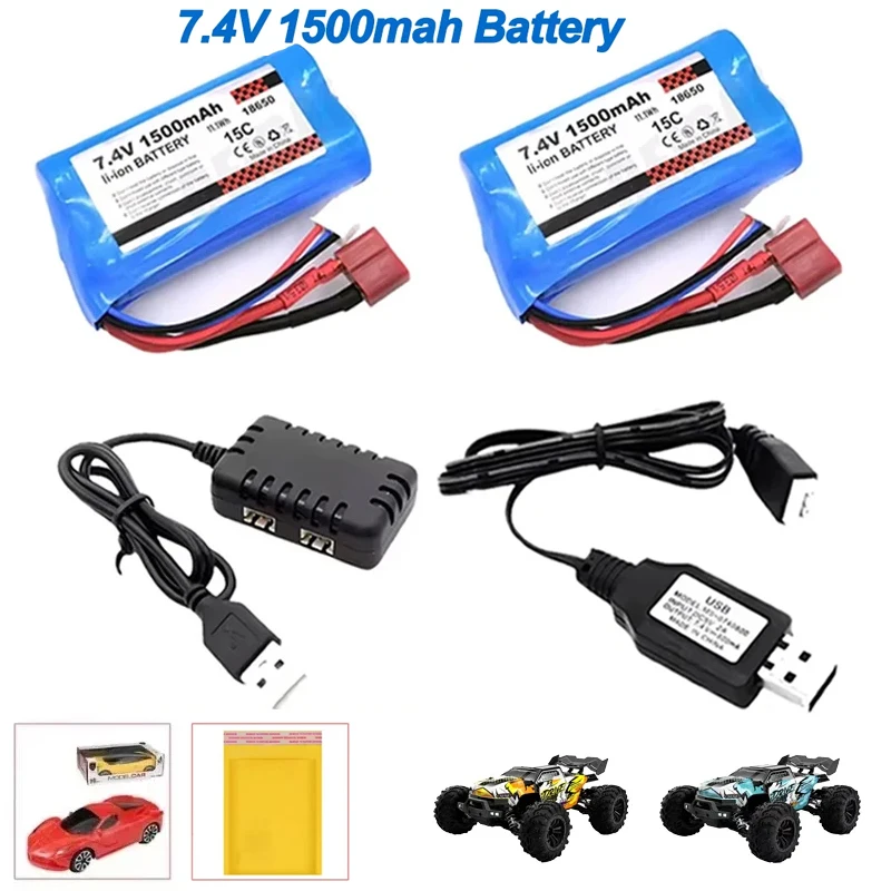 7.4V 2S 1500mAh 15C Li-ion Battery USB Charger for SCY 16101 16102 16103 SG116PRO SG116MAX 1/16 RC Car Original Spare Parts