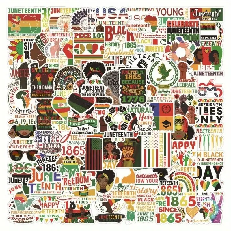 Africano americano e africano americano celebração adesivos, decoração para festa, casa suprimentos, 50 pcs