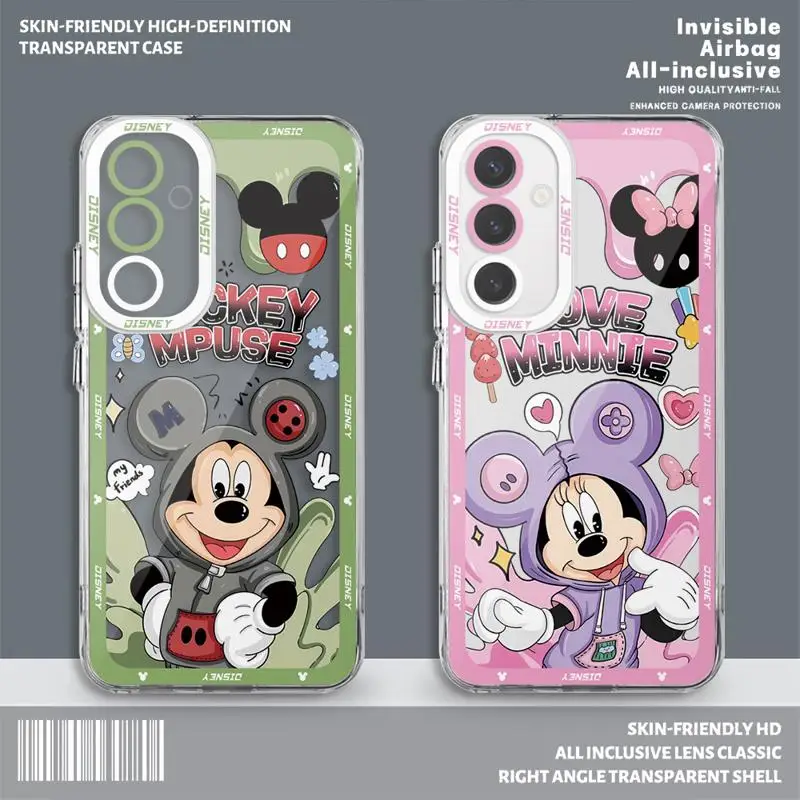 Transparent Soft Case for Samsung Galaxy A35 A55A53 A54 A73 A34 A33 A25 A24 A13 A14 A15 5G Disney Mickey Minnie Cover