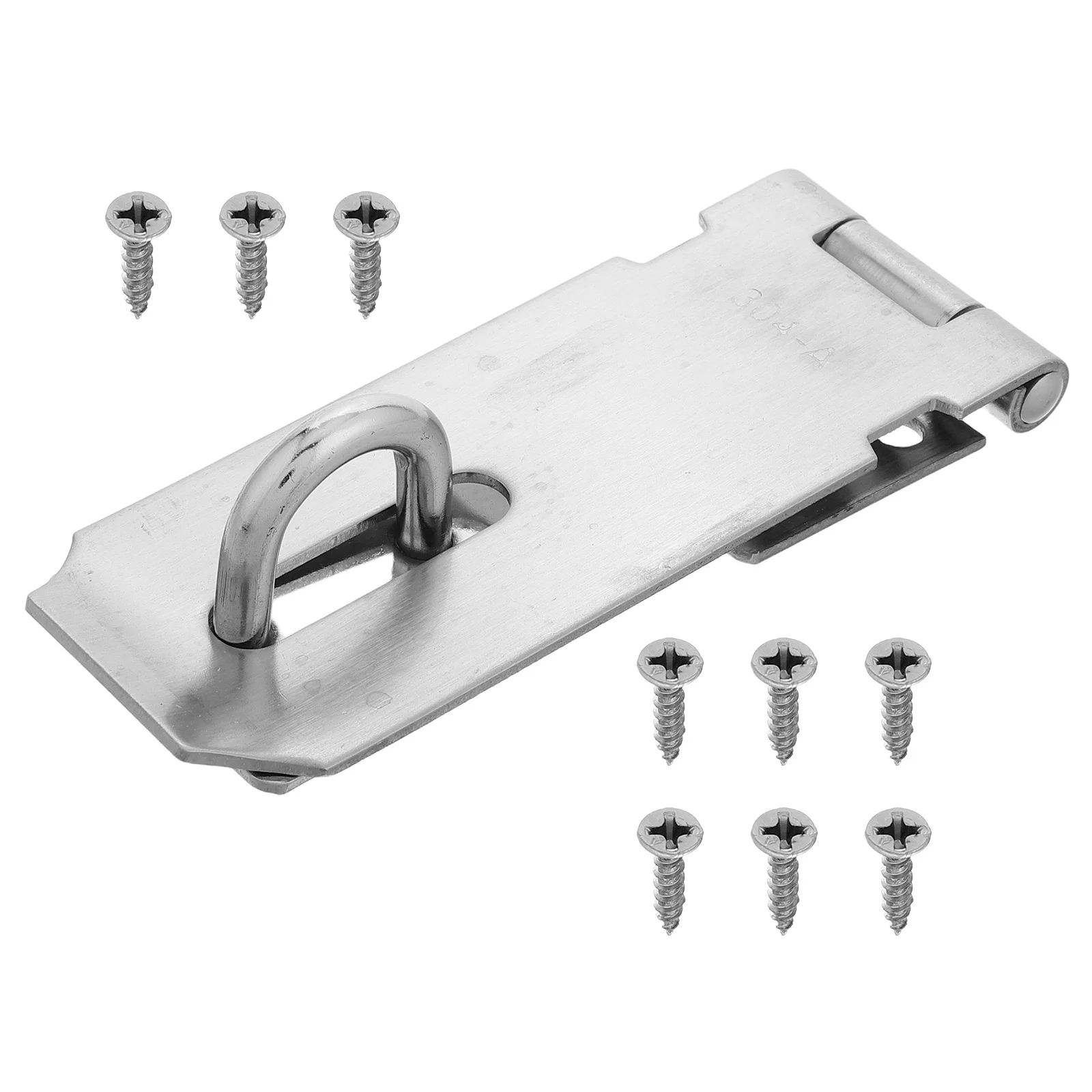 

1 set 1 Set Stainless Steel Hasp Latch Lock Heavy Duty Door Gate Shed Cabinet Clasp Screw Mount Anti-Theft Security Latch