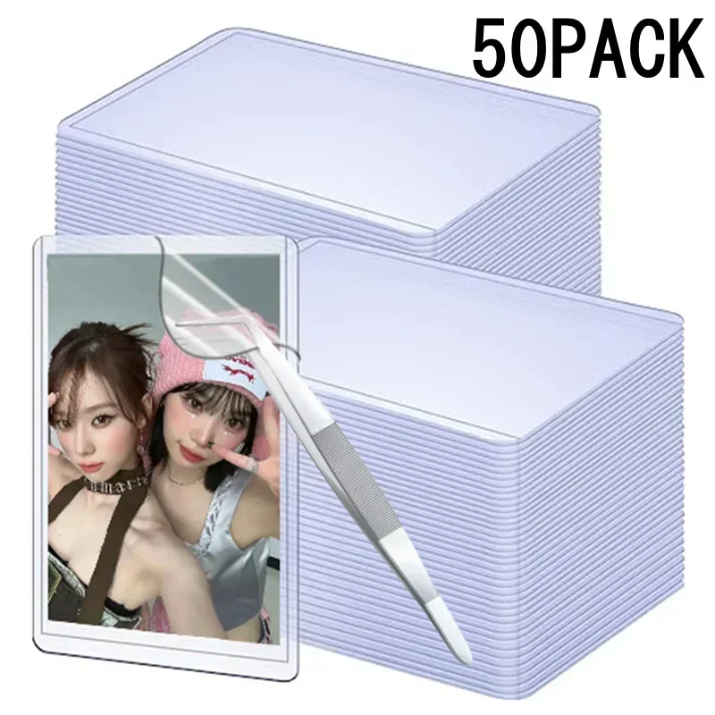 Toploaders-funda para sesión fotográfica Kpop idol, protector transparente de PVC de 1/50 piezas, 35PT, antiarañazos, 3x4"