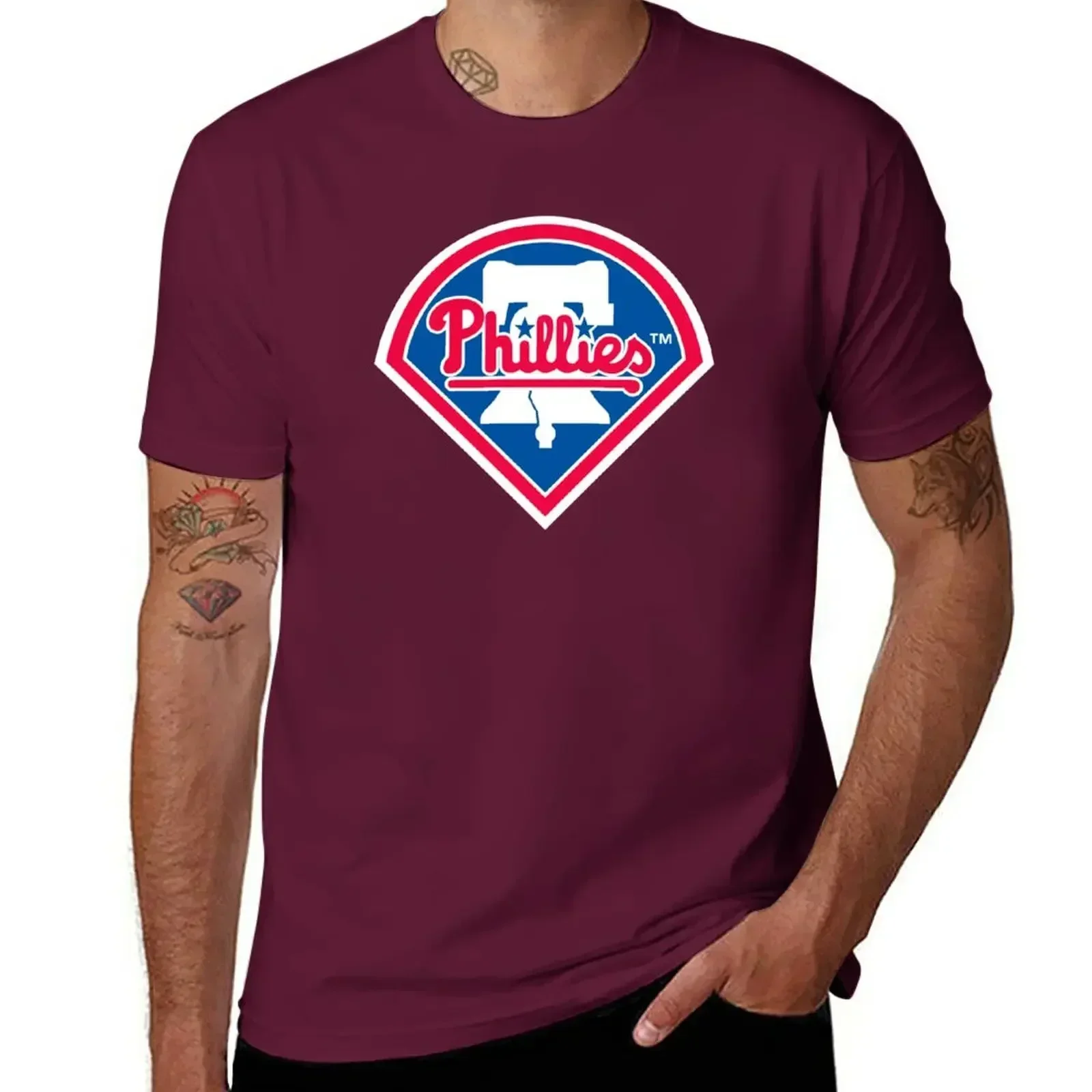 Phillies City T-Shirt Tops Sweat Black T Shirts For Men