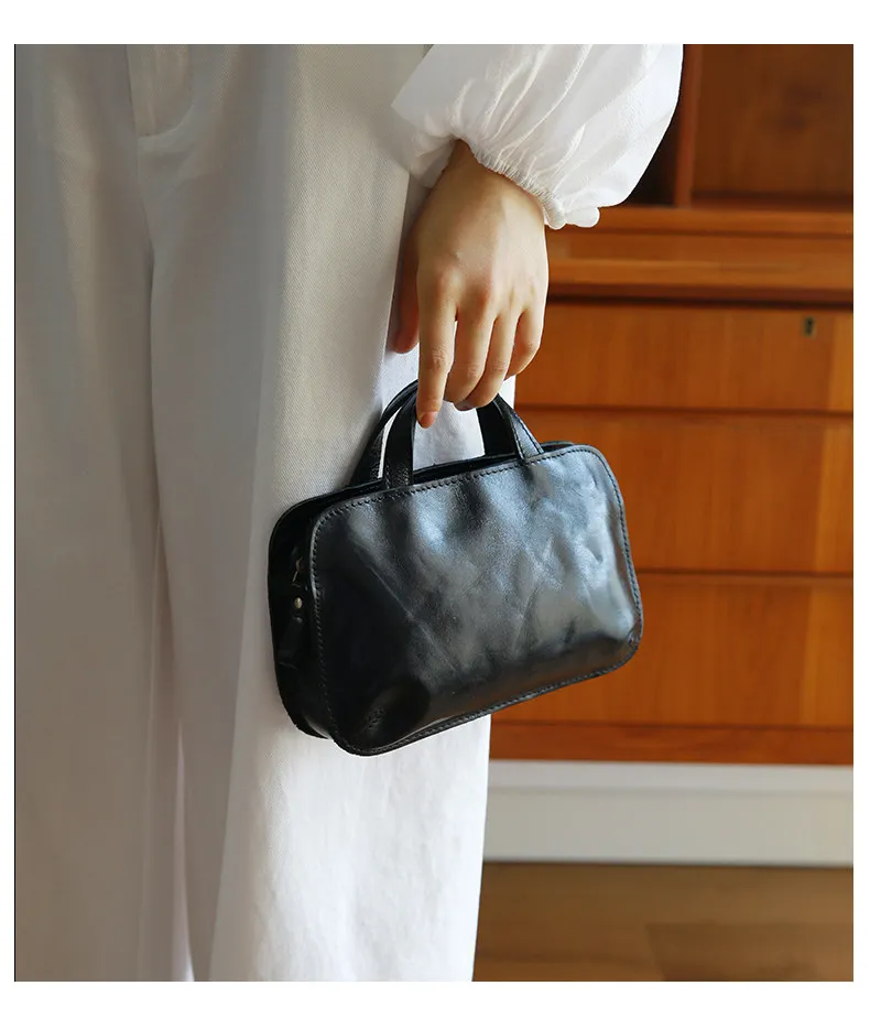 PNDME einfache, handgefertigte Vintage-Umhängetasche aus Rindsleder, kleine Damen-Schultertasche, lässige, luxuriöse Damen-Umhängetasche aus echtem Leder – Detail 18