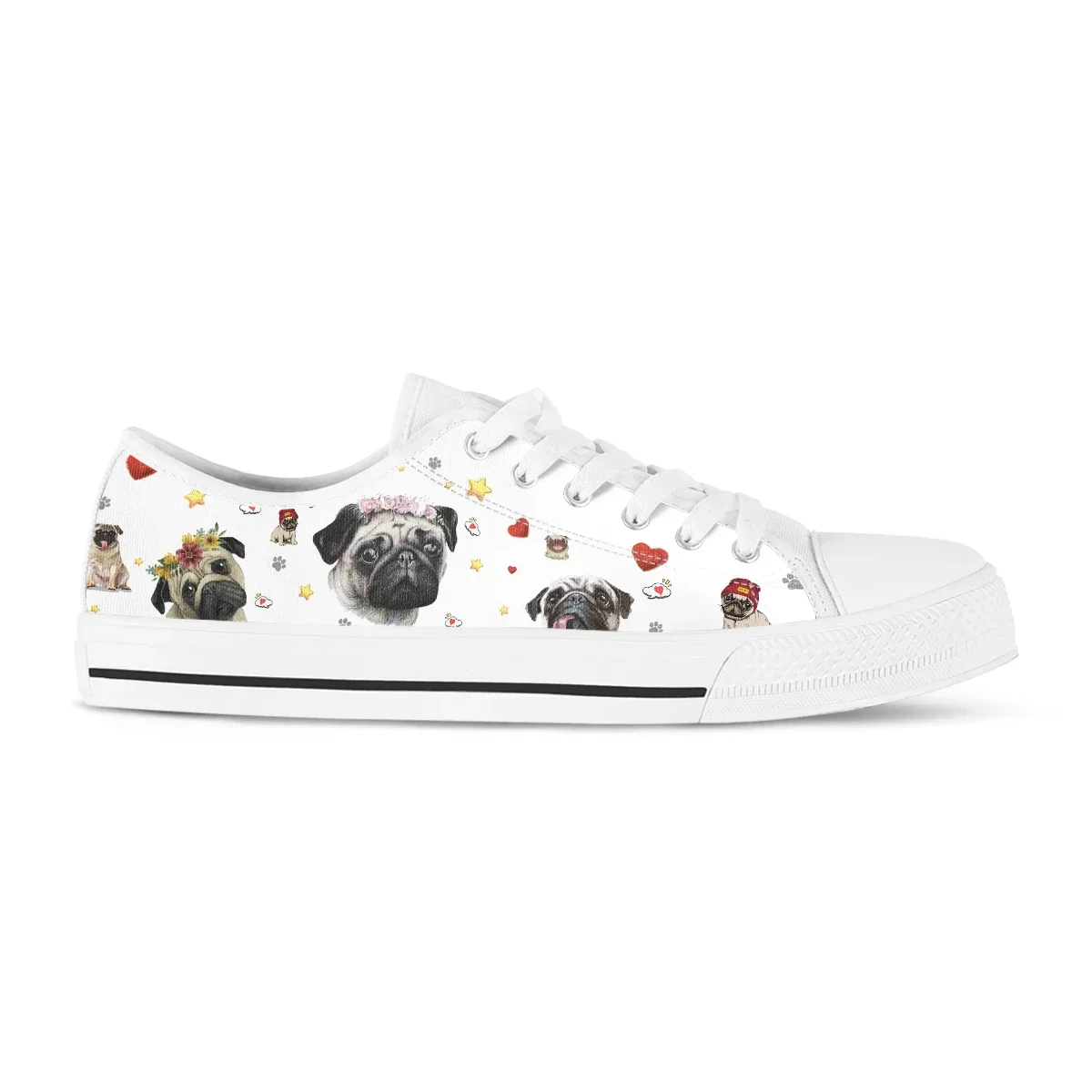 Zapatos de lona con estampado de cara de Bulldog para mujer, calzado suave y cómodo, informal, transpirable, talla grande 46