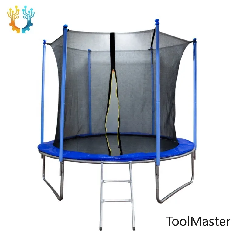 【2026】14ft Outdoor Workout Rebounder Exercise Trampoline With Ladder And Safety Net For Kids Adults PP Material Playground Tramp