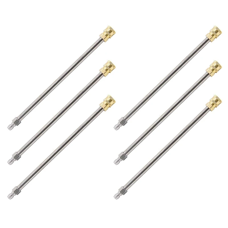 6X Pressure Washer Extension Rod 17-Inch Stainless Steel 1/4 Inch Quick-Connect Electric Washer Nozzle