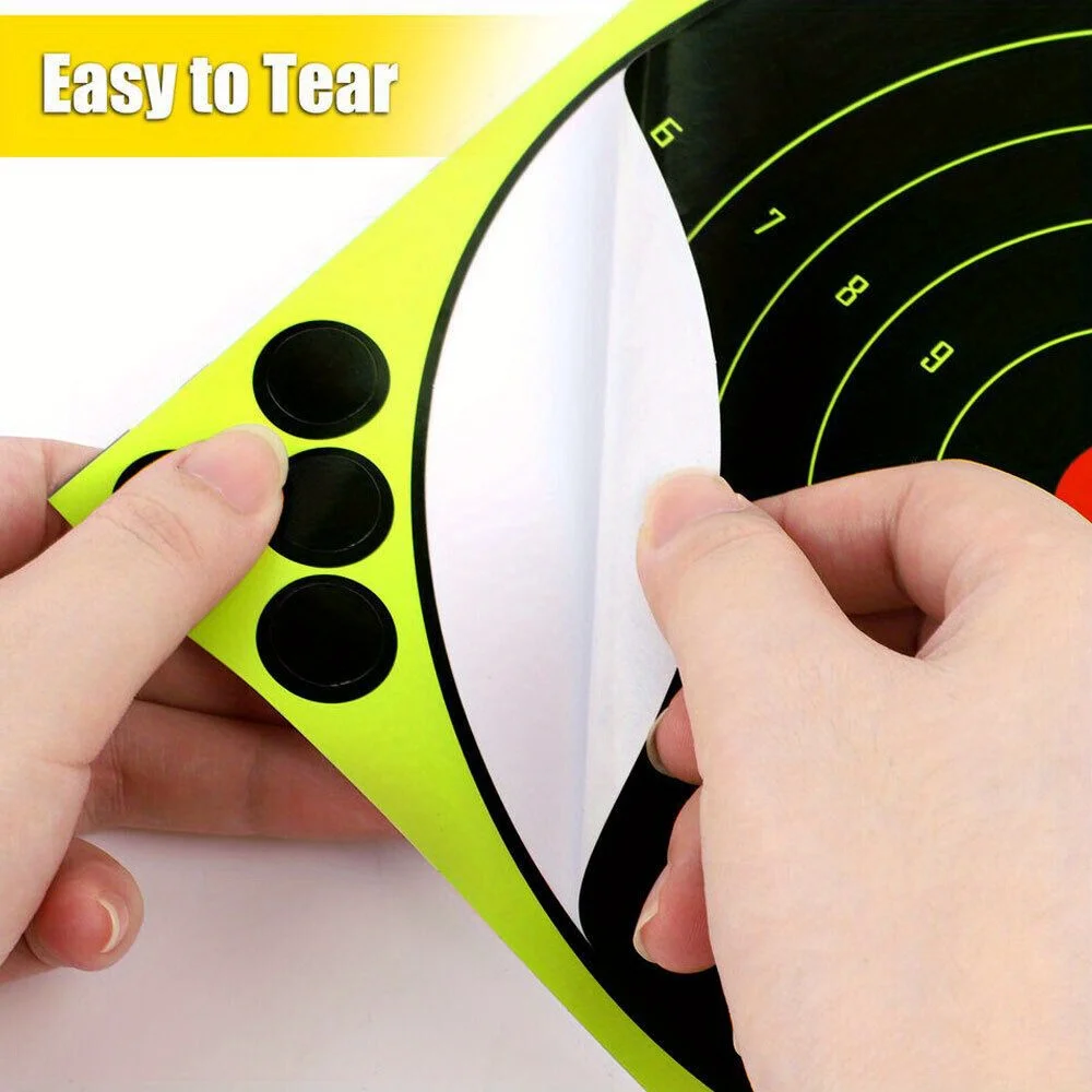 10 szt. Taktyczne 30 cm Żółte Naklejki Celownicze Akcesoria Treningowe Samoprzylepne Reaktywność Celowanie Polowanie Okrągłe Papierki Strzeleckie